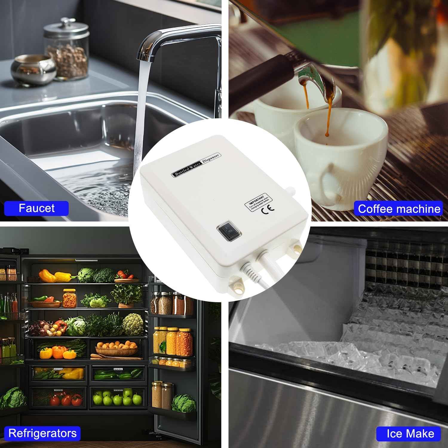 Electric Water Dispenser Pump for 5 Gallon Bottles - Quiet 110V Water Pump for Kitchen & Refrigerator