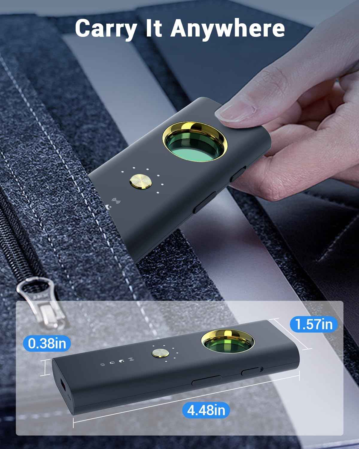 2025 Hidden Camera Detector - Bug Finder with 5 Sensitivity Levels & 4 Modes for Home, Office, Hotel