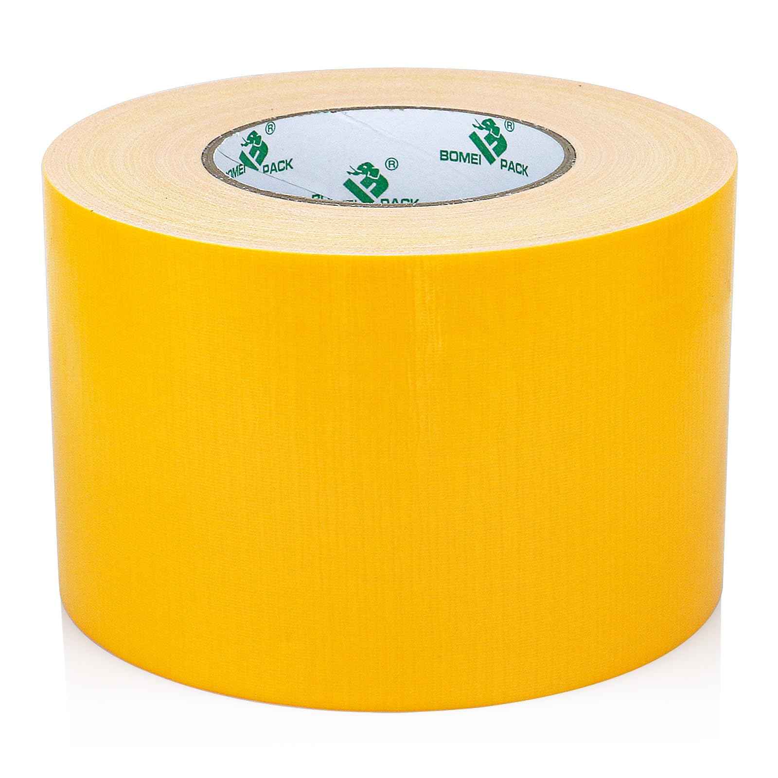 BOMEI PACK 4inch Wide Yellow Duct Tape, Heavy Duty Strong Waterproof Industrial Color Duct Tape 9.0mil x 4inch x 60yds for Packing and Repairing
