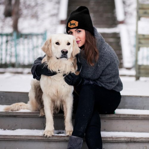 Lussues Nee Dachshund Beanie Hat for Men Women, Warm Winter Knit Cap for Dog Lover Black
