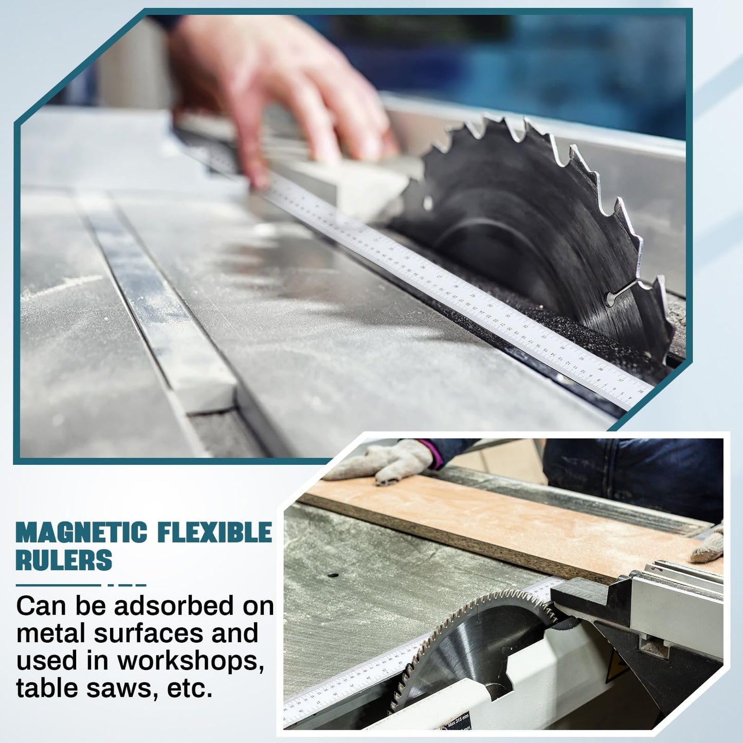 Relaxweex 1 Pcs 39.37 Inch Magnetic Ruler Flexible Magnetic Ruler Magnet Measuring Tape with Both Inches and Centimeters, Suitable for Whiteboard, Lathes, Workshops, Table Saws, Mills, Easy to Take