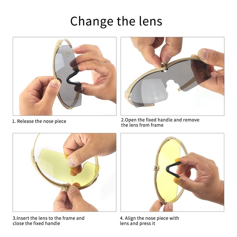 ToopMount Sports Goggles Anti Fog Glasses Sunglasses with 3 Interchangeable Lens