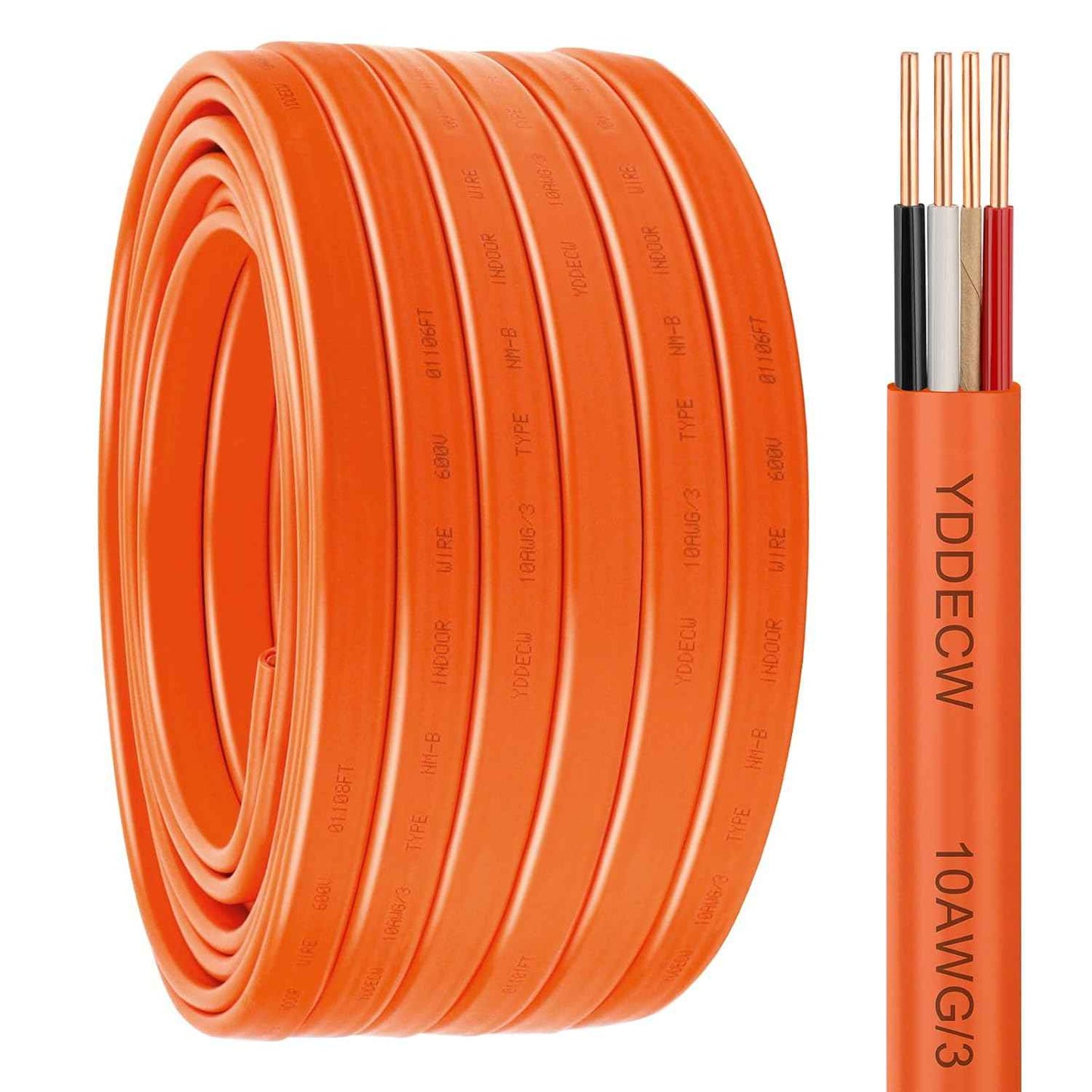 14 Gauge NM-B Wire with Ground - 50FT Pure Copper Indoor Electrical Cable for Outlets & Switches