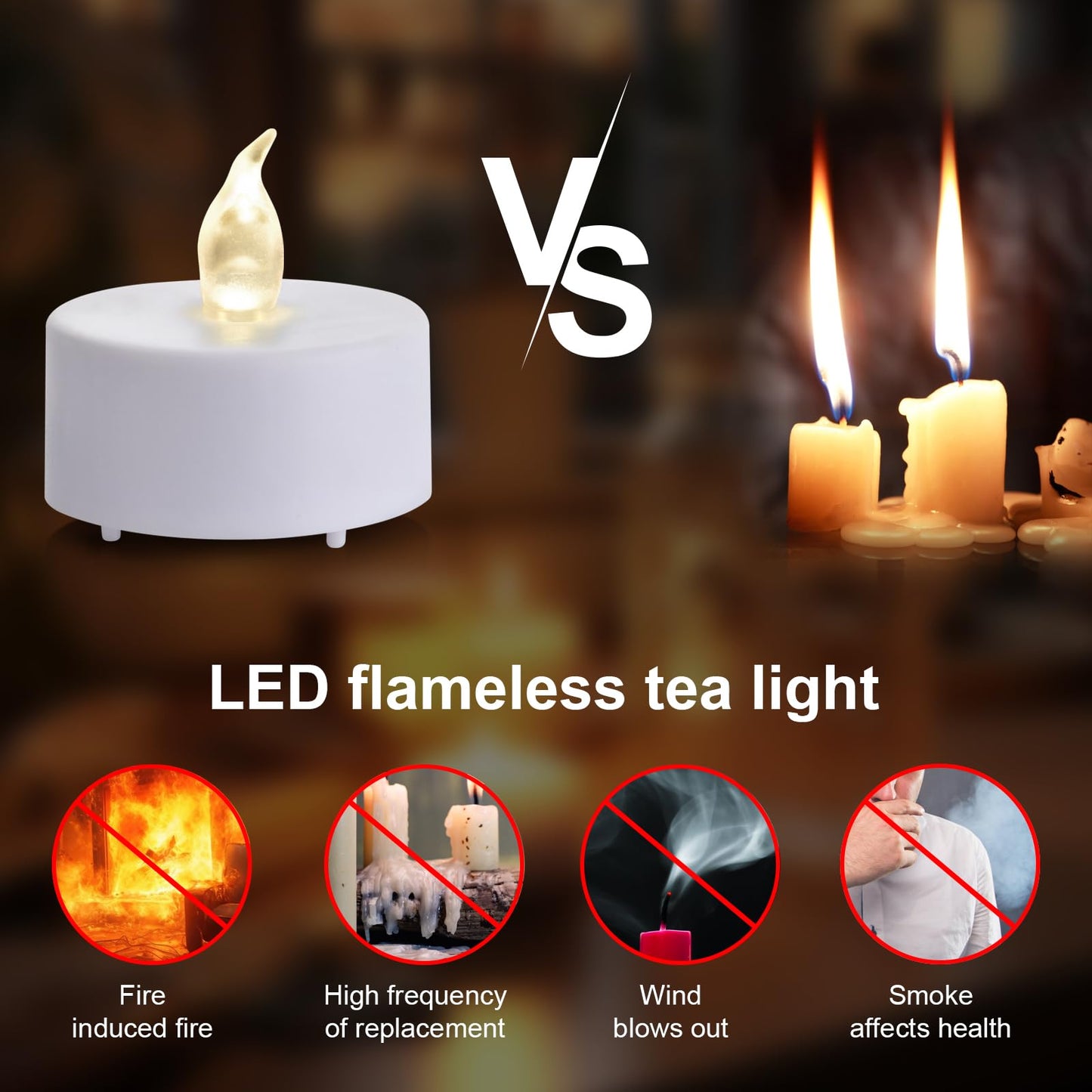 xiangpeng Tea Light Candles with Remote Control,12pack Flickering Flameless LED Candle,Long Lasting 400+Hours,Battery Operated with Timer for Home Decoration Seasonal &Festival Celebration WarmWhite