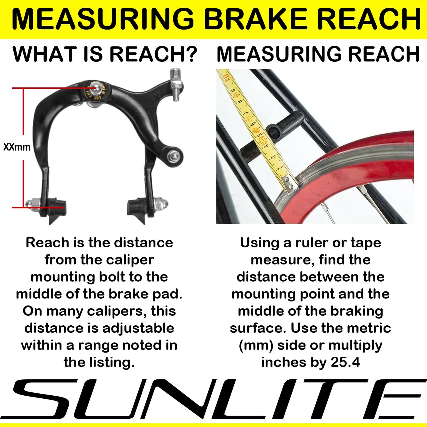 Sunlite MX Side Pull Brake Set, 69-96mm Reach, Silver