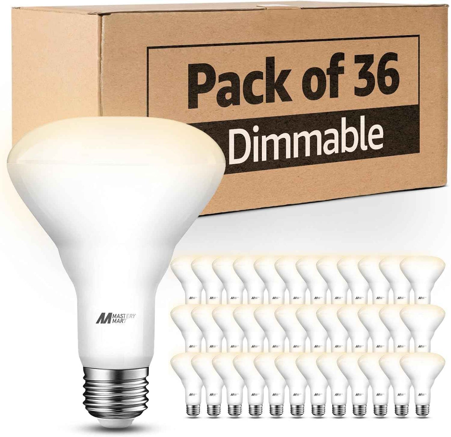 BR30 LED Bulbs 36-Pack - 65W Equivalent, 5000K Daylight, Dimmable, Flicker-Free, Energy Efficient E26 Base