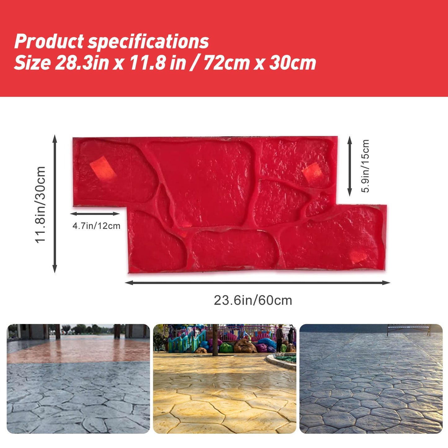 Concrete Stamps Realistic Concrete Texture Mat Concrete Seamless Stamp Mat Polyurethane Stamps Concrete Texture Skin Provides Natural-Looking Textures on Walls or Ground Concrete Molds