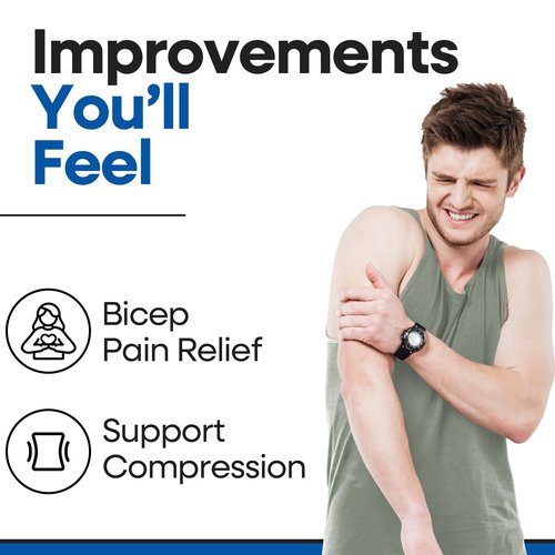 ARMSTRONG AMERICA Bicep Tendonitis Brace, Bicep Band & Upper Arm Compression Sleeve I Triceps & Biceps Muscle Support For Upper Arm Tendonitis Pain Relief Or Bicep Strains (LARGE 10" to 16")