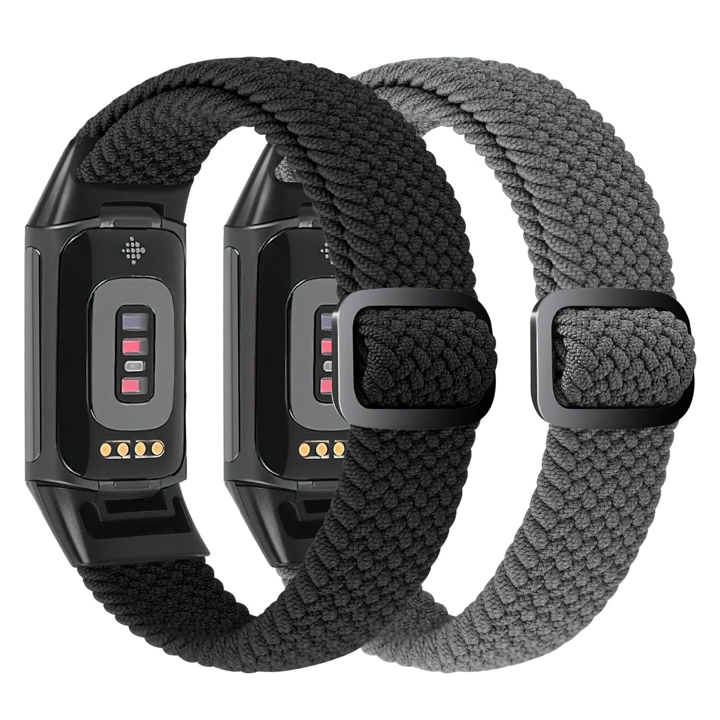 VNDAPT Elastic Braided Bands Compatible with Fitbit Charge 5/Fitbit Charge 6 for Women Men, Breathable Adjustable Stretchy Nylon Loop Sport Replacement Wristbands for Fitbit Charge 6 Charge 5 Straps