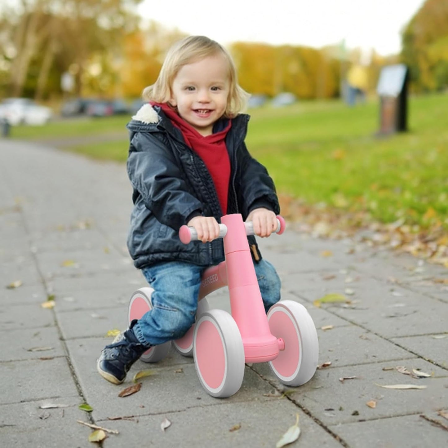 SEREED Baby Balance Bike - 4-Wheel Toddler Bike for 1-Year-Olds | Perfect First Birthday Gift
