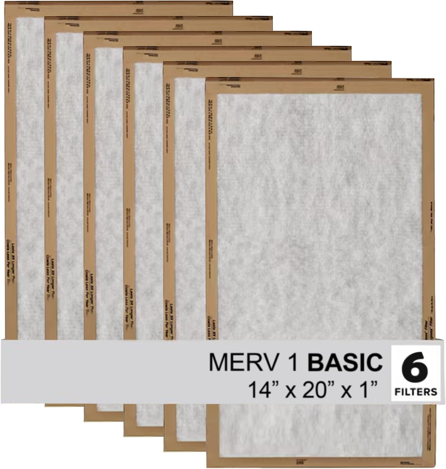 Filtrete 20x25x1 MERV 1 Air Filter Replacement - 6-Pack for HVAC & Furnace