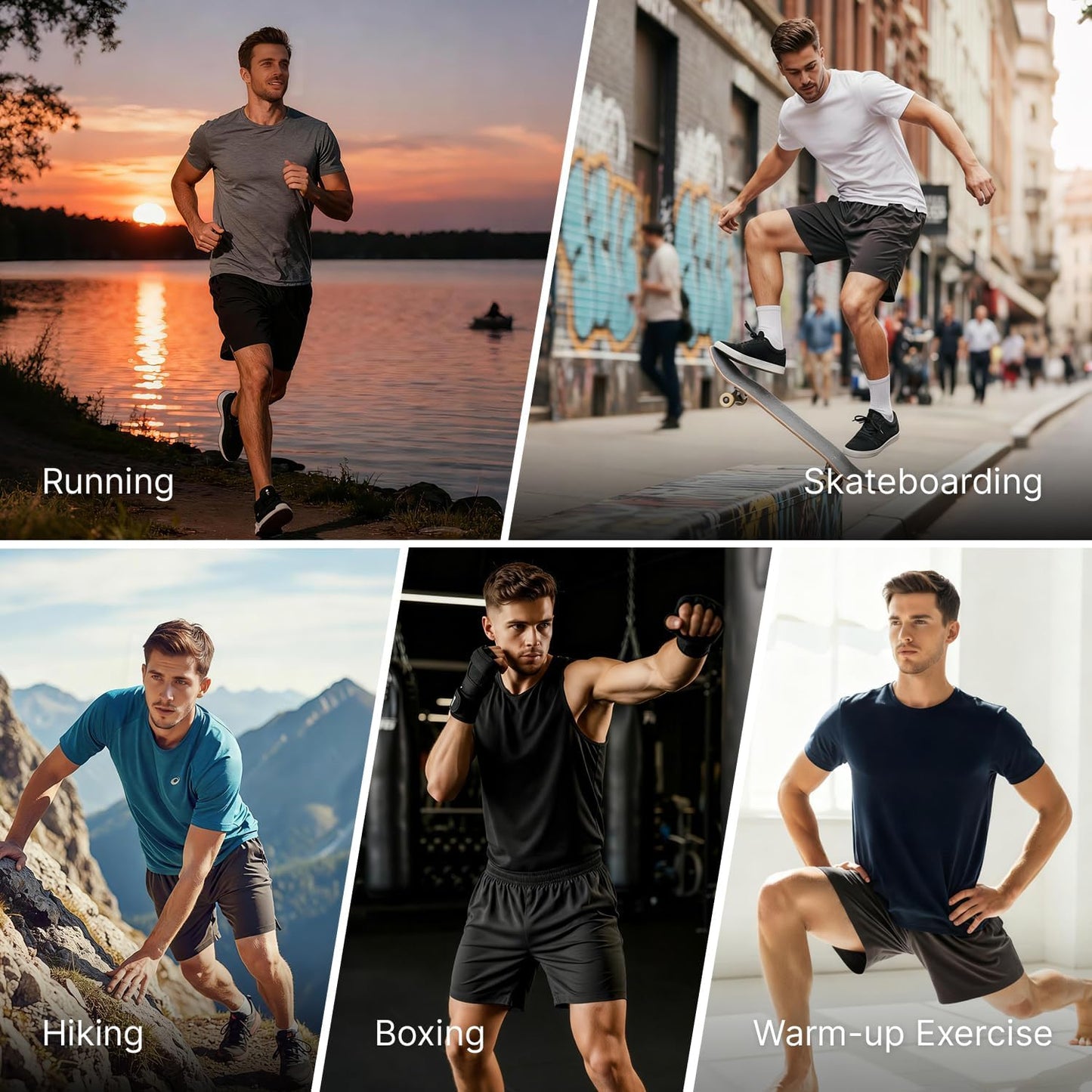Skiennix Men's Running Shorts - Lightweight Quick-Dry Athletic Shorts with Zipper Pockets | Ideal for Training & Basketball