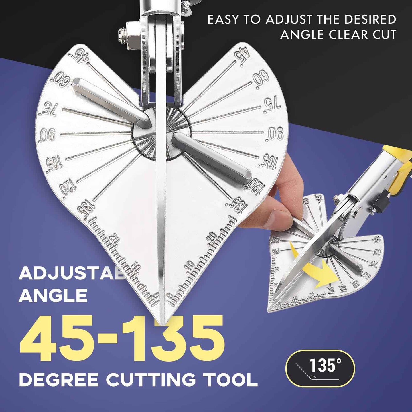 Miter Shears for Molding, RAINHOL Trim Cutter Hand Tool, Adjustable Angle Cutting Tool for Wood Trim Molding, PVC, Vinyl, Trunking, 2 Extra Replacement Blades Included