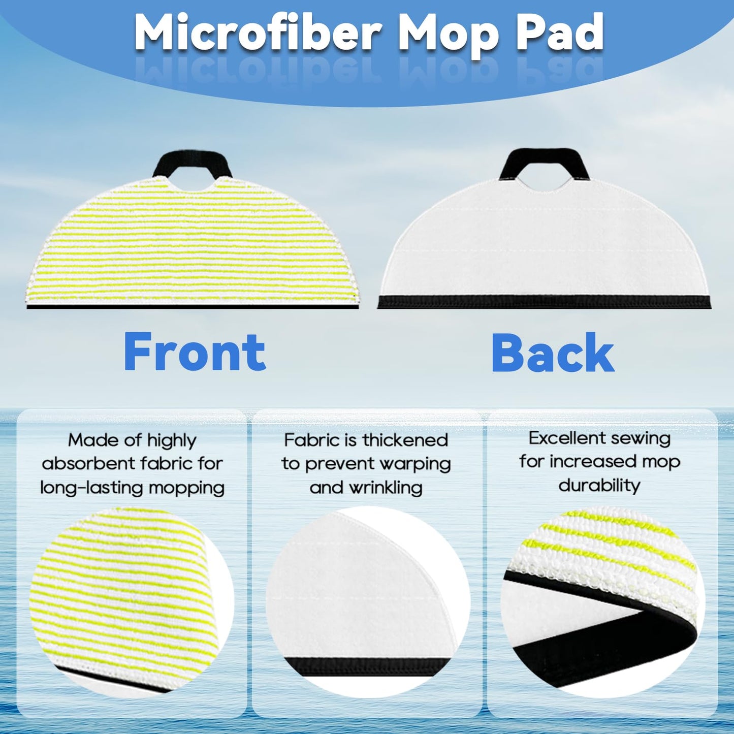 6-Pack Washable Microfiber Mop Pads for Shark RV2610WA, RV2620WA, RV2410WD, AV2610WA AI Ultra 2-in-1 Matrix Clean Robot Vacuum Replacement Accessories for Floors