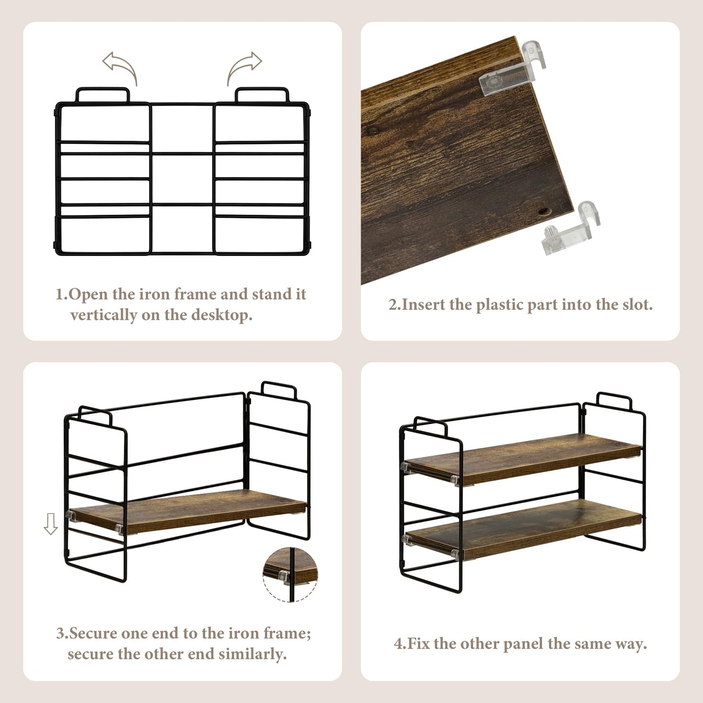 YIJUYO 2-Tier Bathroom Countertop Organizer, Mordern Storage Shelf, Bathroom Shelf and Decor, Vanity Tray for Living Room, Kitchen