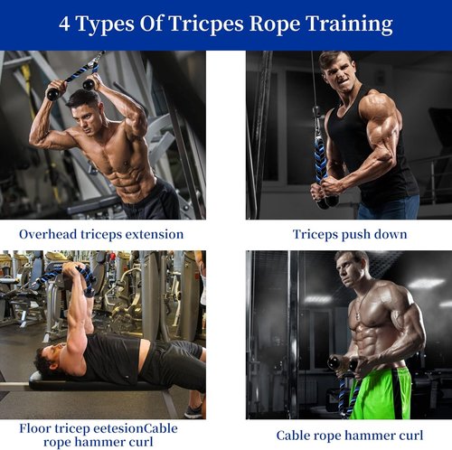 Deluxe Tricep Rope - Non-Slip Cable Attachment for Gym Workouts | 27 & 36 Inch Length