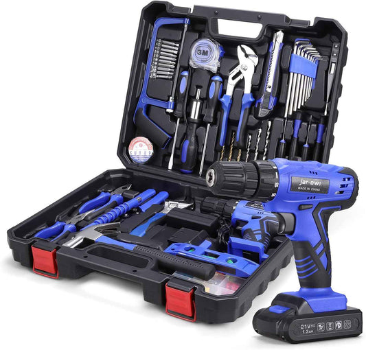 16.8V Cordless Drill & 108-Piece Power Tool Combo Kit for Home & Garden Repairs