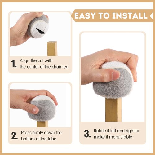 Qunclay 16 Pieces Precut Tennis Balls for Chair Legs Glide Coverings for Floor Protection Heavy Duty Tennis Balls for Long Lasting Pad (Gray, White)