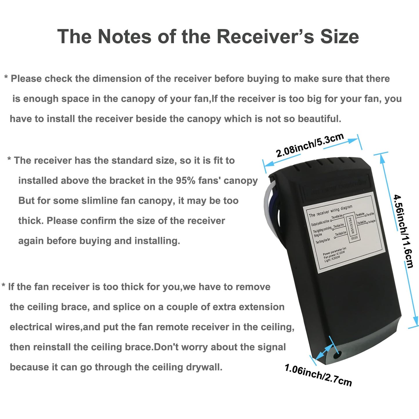 Ceiling Fan Remote Control Kit,Universal Fan Speed,Light & Timing 3 in 1 Wireless Remote Control for Ceiling Fan Light, Fit for Honeywell Westinghouse Hunter and More