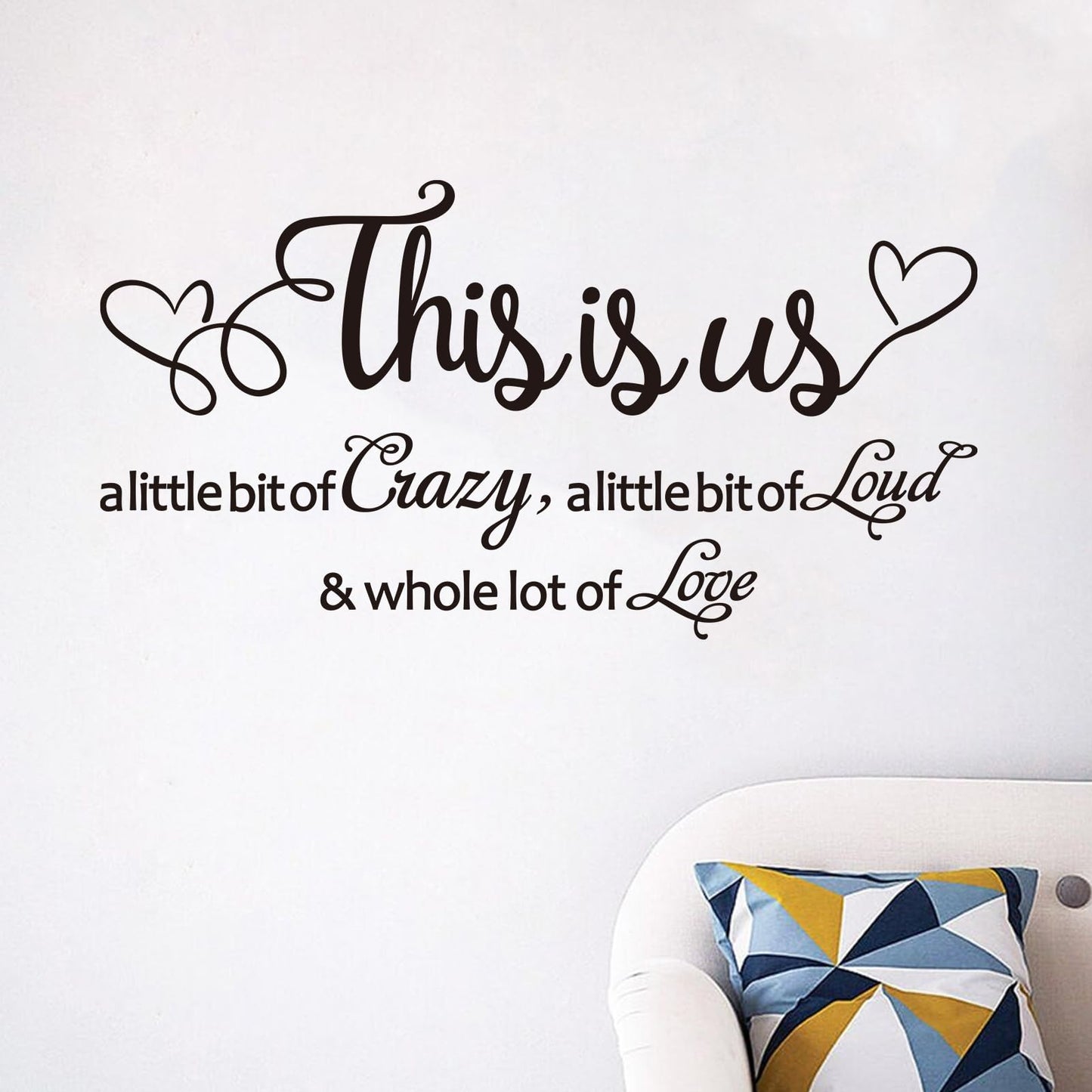 Inspirational Family Wall Stickers for Bedroom: Motivational Home Quotes Vinyl Art Wall Decals for Living Room Kitchen Apartment Bathroom - This is US 21" X 11"