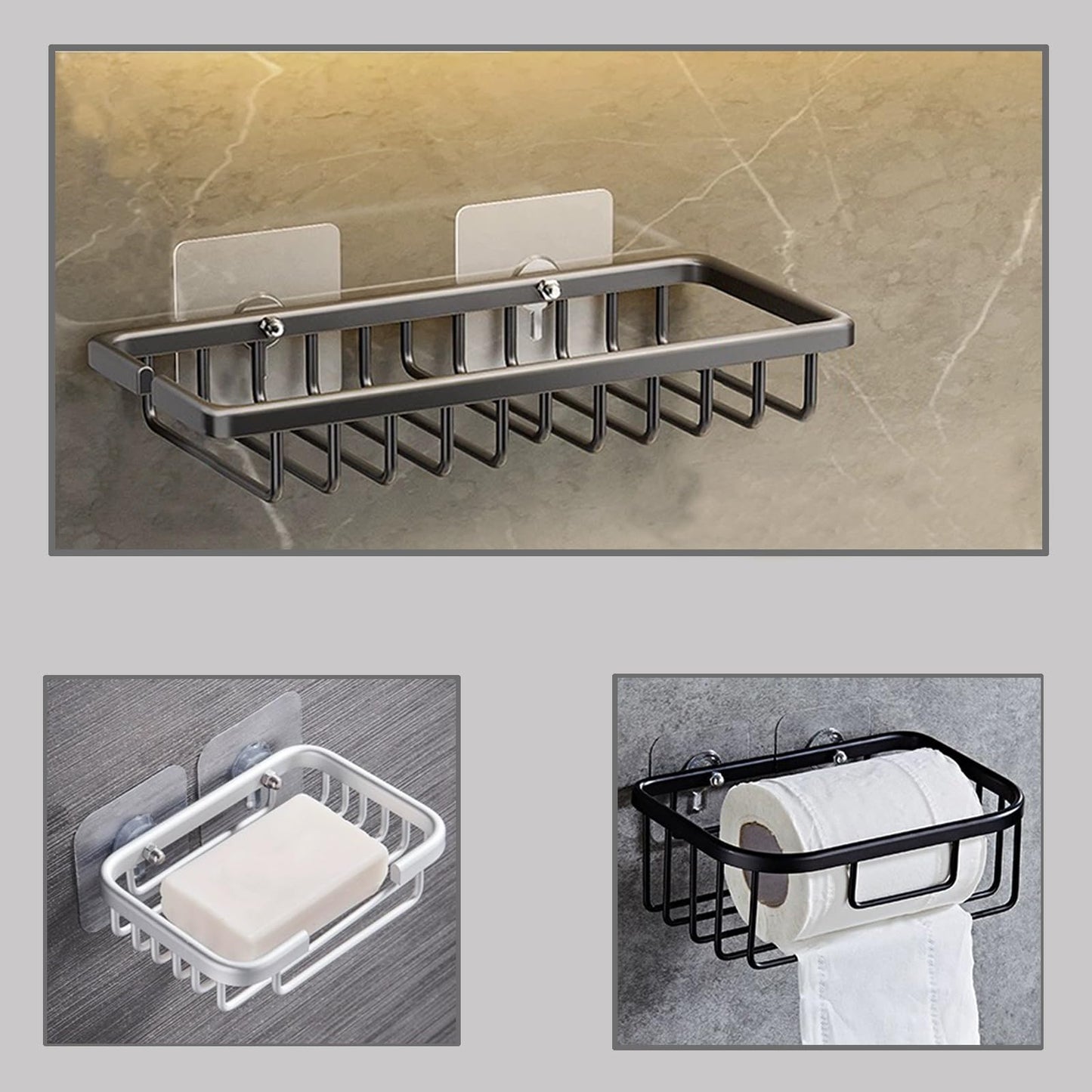 LAJAR 18 Pack Adhesive Wall Screws Hanging Nails, Seamless Screws for Wall Mounting, Nail-Free Stickers for Kitchen, Shower and Bathroom (10mm)