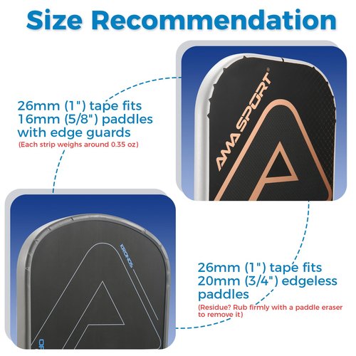 LITIAN Pickleball Edge Guard Tape - 5 Pack Protection Tapes for 16mm & 20mm Paddles, Wrinkle-Free Adhesive, Easy Application - Pickleball Accessories
