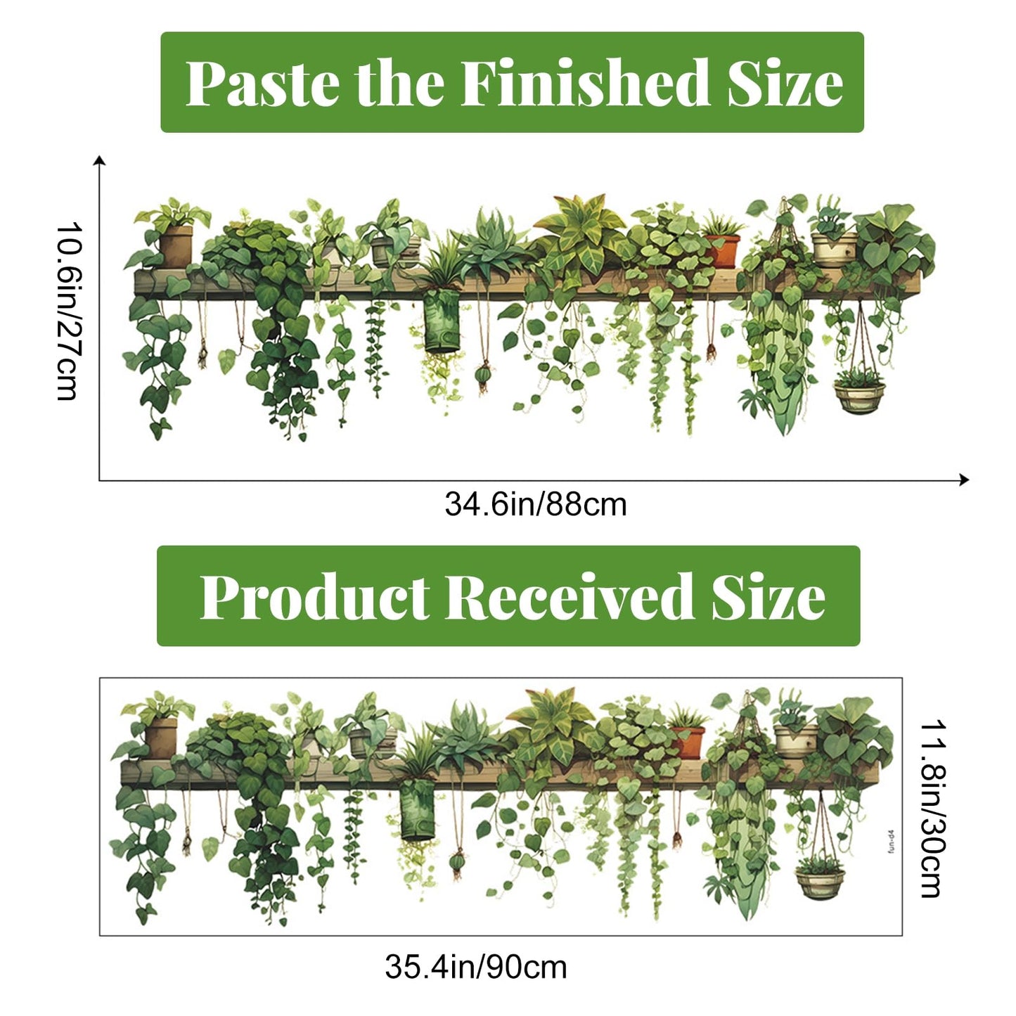 MeyRolizn Nature Green Plants Peel and Stick Wall Decals Wallpaper, Removable Wall Decals Shelves Green Plants Vinyl Art Wall Stickers & Murals for Living Room Kitchen Bathroom Decoration (A-Green)