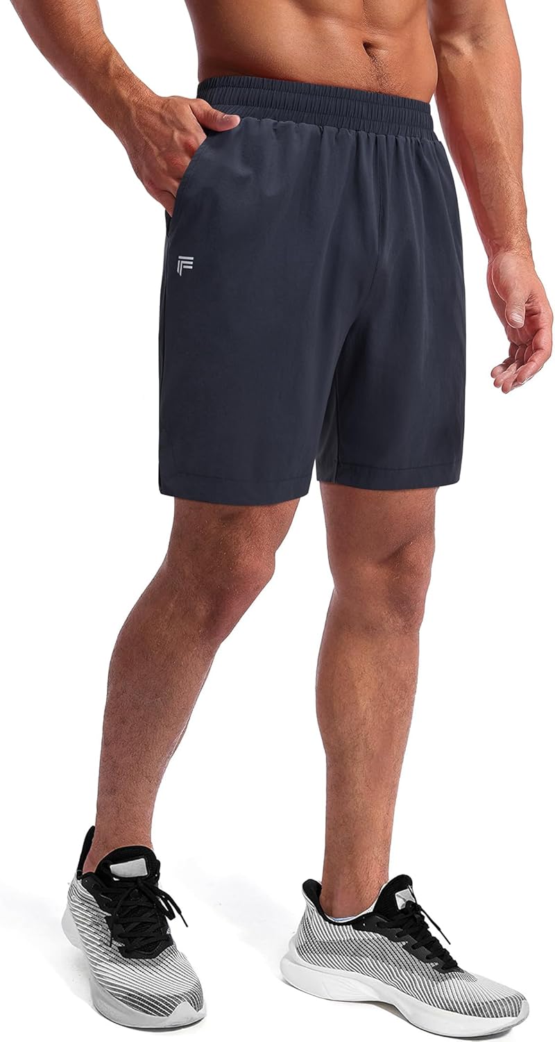 Skiennix Men's 2-in-1 Running Shorts - Quick Dry Athletic Gym Shorts with Phone Pockets