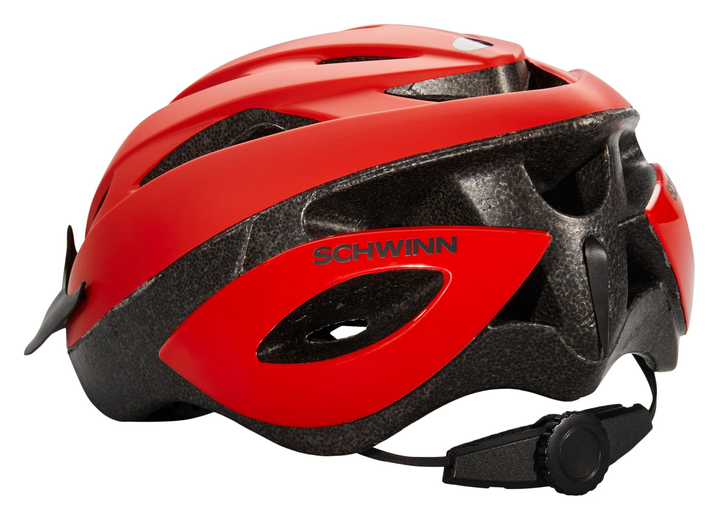 Schwinn Thrasher Helmet for Adults, Red, Size 58-62 cm, for Riders Ages 14+, Lightweight Microshell, Adjustable Dial and Straps, Interior Padding, 20 Air Vents, Removable Visor, Adult Bike Helmet