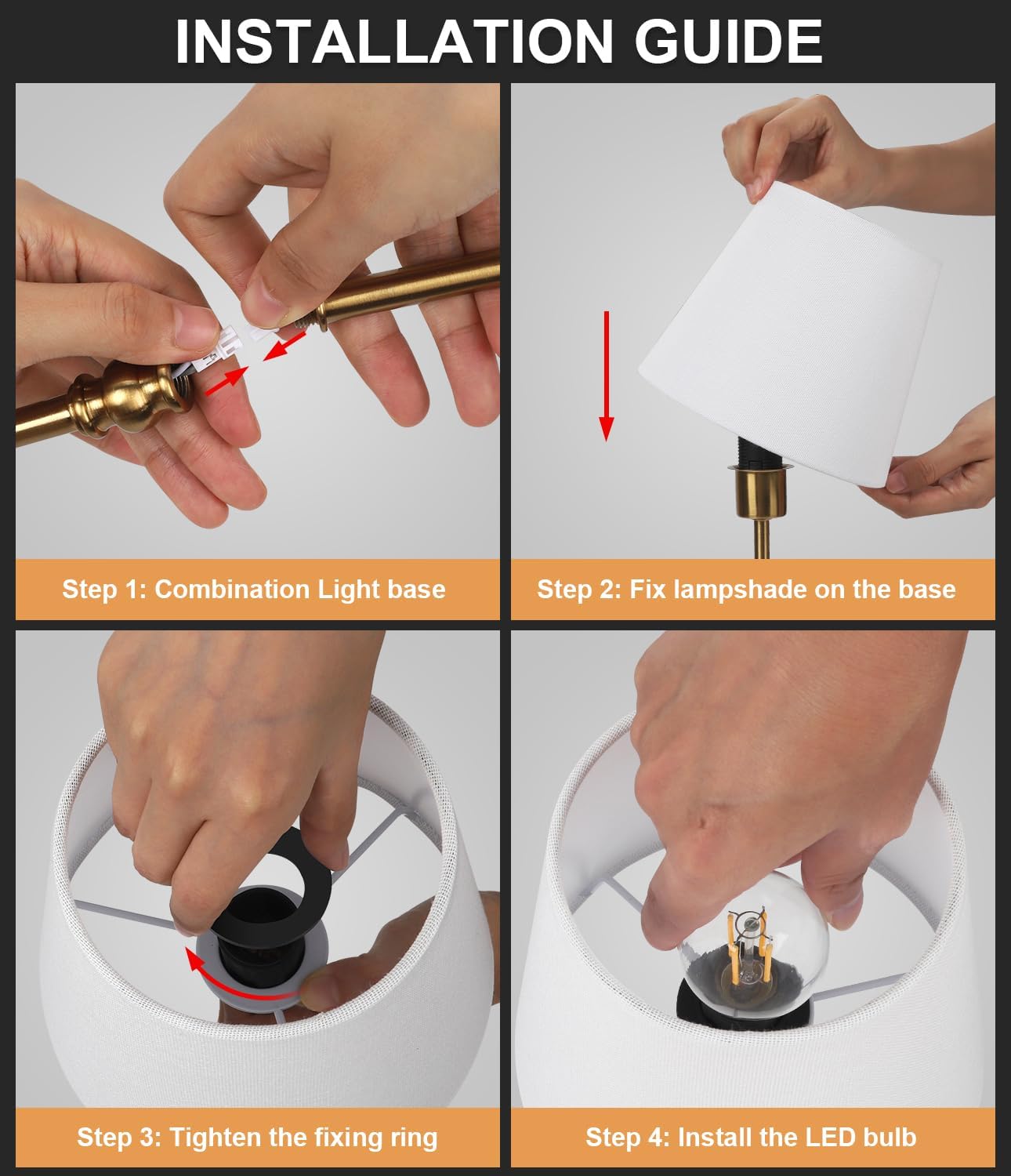 Rechargeable Cordless Touch Table Lamp - 5000mAh Battery, 3-Level Dimmable, Portable Brass Night Light for Home & Patio