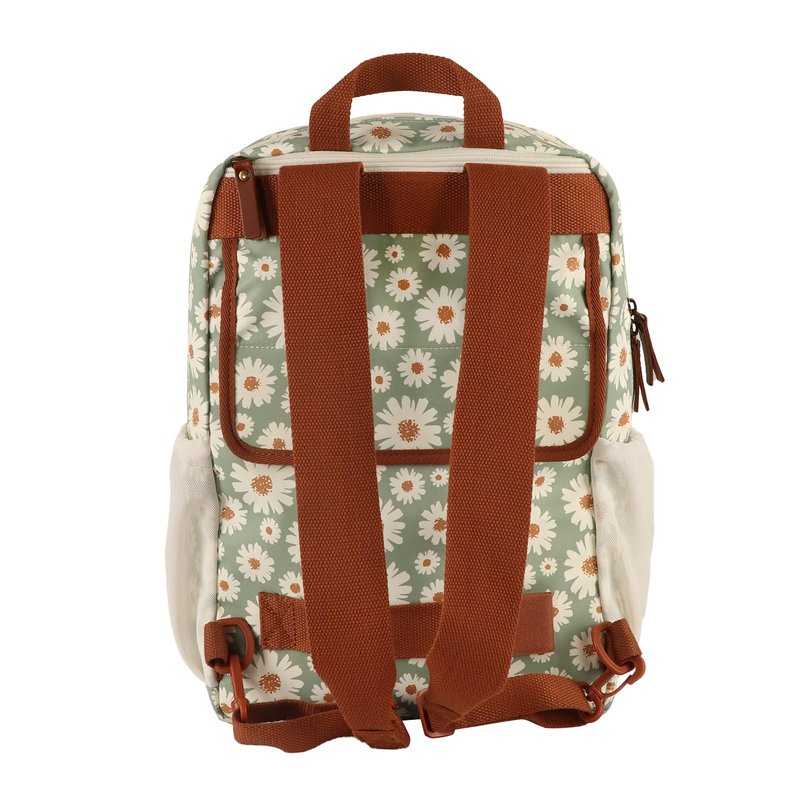 TOURBON Pickleball Bag for Men Women, Pickleball Paddle Backpack with Multiple Compartments, Clip-on Bike Pannier Rear Rack Saddle Bag for Bicycle (Green with Flower)
