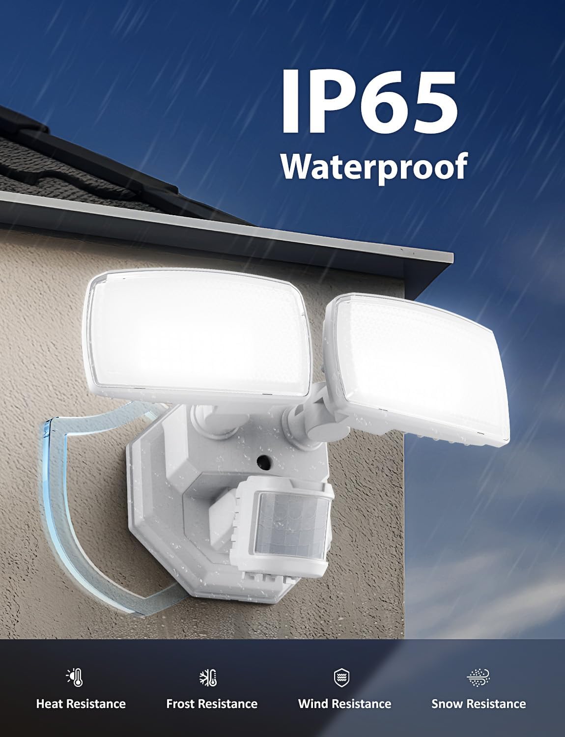 Onforu 32W Motion Sensor Outdoor Security Lights - 3200LM LED Flood Light, IP65 Waterproof, Dusk to Dawn for Garage & Yard (Black)