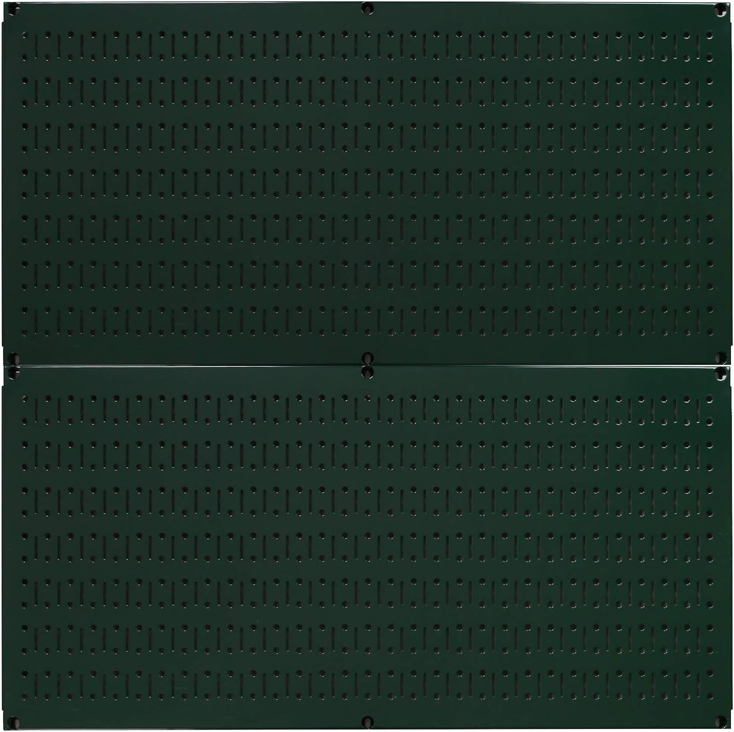 Galvanized Steel Pegboard Rack - 2 Pack 32” x 16” Metallic Tool Storage Panels