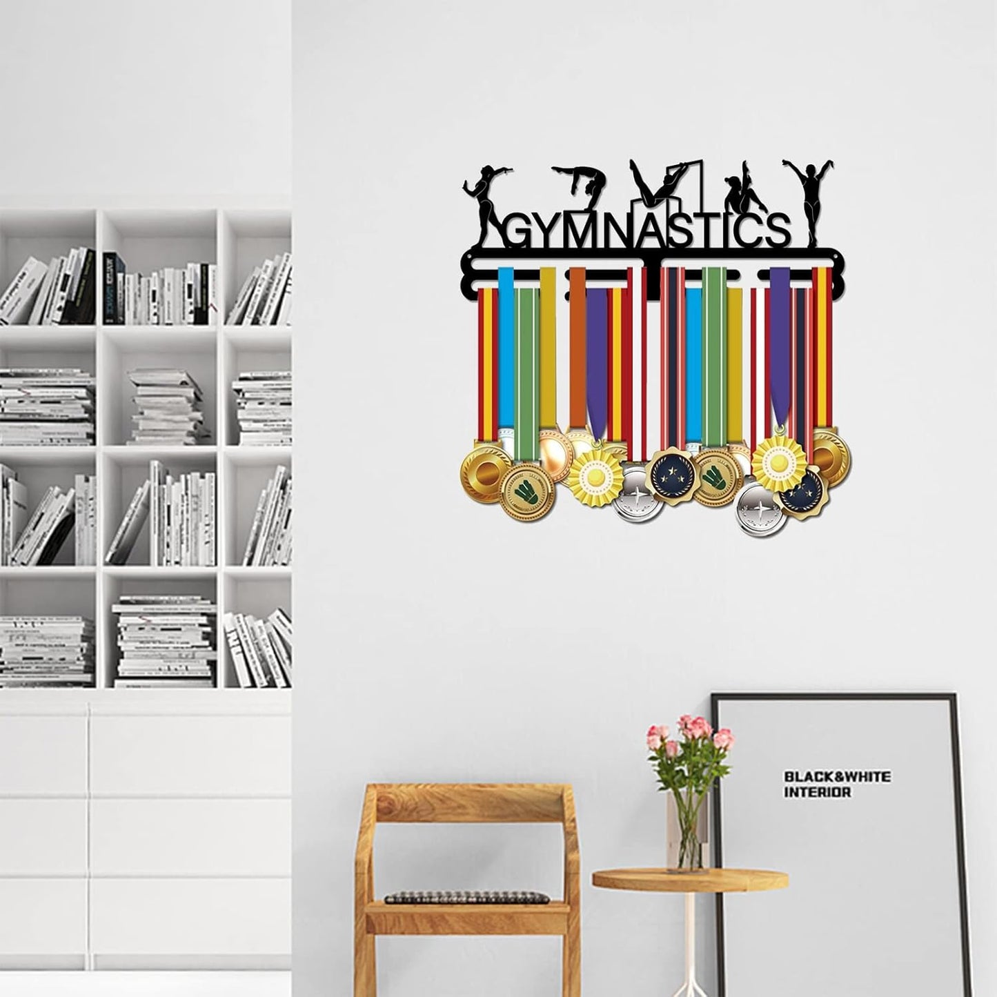 SUPERDANT Gymnastics Medal Holder - Stylish Wall Rack for Displaying Awards | 15.75x6in, Perfect for Athletes