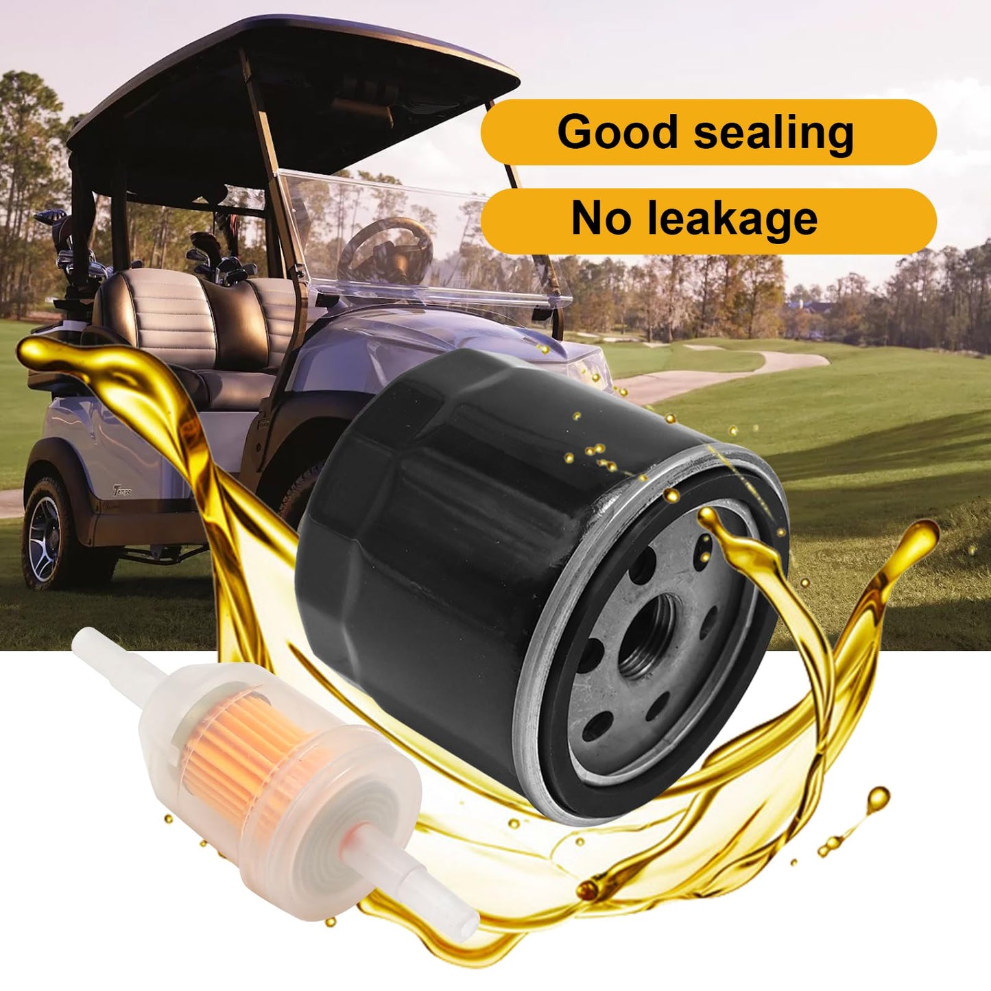 SYOWADA 1015426 Air Filter 1016467 Oil Filter Replacement For 1992-Up Club Car Ds 4-Cycle Gas Golf Cart With FE290 FE350 Engine, Golf Cart Tune Up Kit