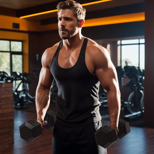 GRETERST Dumbbells Set Rubber Coated Hex Hand Weights Exercise & Fitness for Home Gym Workouts Strength Training Equipment, Black, 12LB