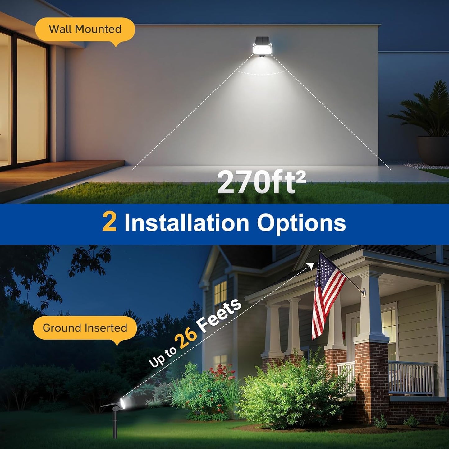 6 Pack Solar Spot Lights Outdoor - Waterproof LED Landscape Lighting, Auto ON/OFF, 135° Adjustable for Garden, Pathway & Tree Decor