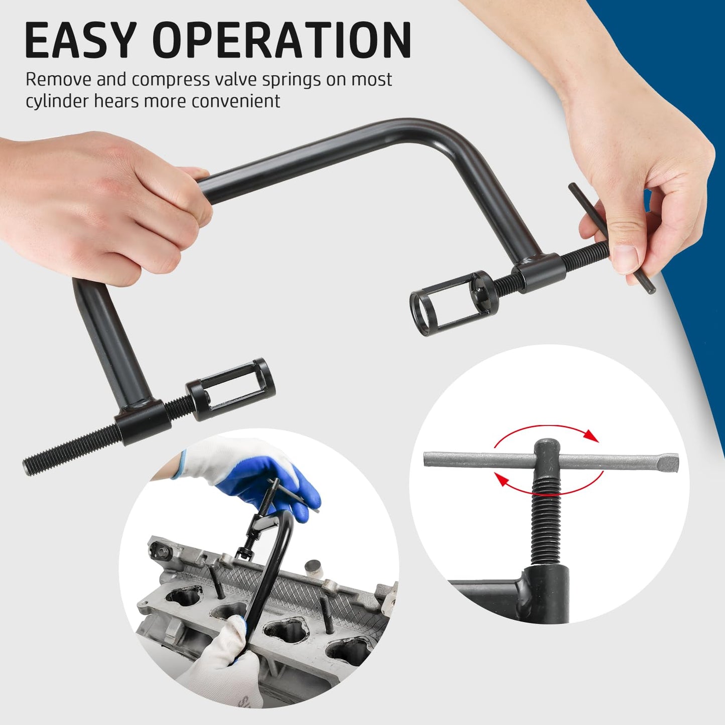 DASBET Valve Spring Compressor C Clamp Service Kit Valve Spring Removal Tool with C Clamp for ATV, Car, Motorcycle, Small Engine Vehicle Equipment