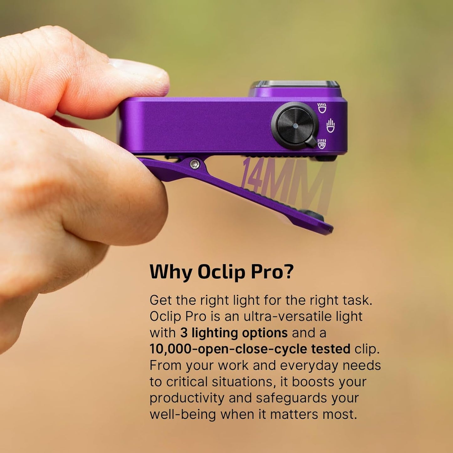 OLIGHT Oclip Pro Rechargeable EDC Flashlight - 500 Lumens, Magnetic Clip-On Light for Outdoor & Indoor Use