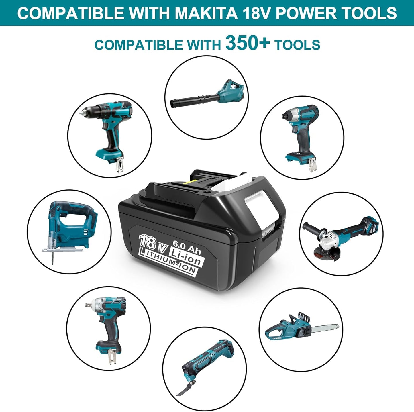 Makita 18V Battery Replacement - 2 Pack 3.0Ah BL1815 BL1840B for Cordless Tools