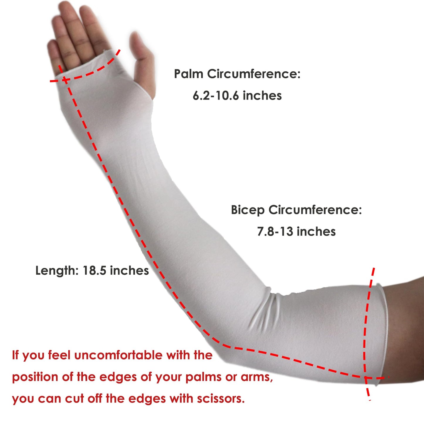 SHUEASE Wrist Sleeve Under Splint Hand Sock(Pack of 4) Modal Stockinette Arm Protector Covers | Thin Skin-Friendly, Pre-Wrap Liner for Air Cast & Hand Brace(White)