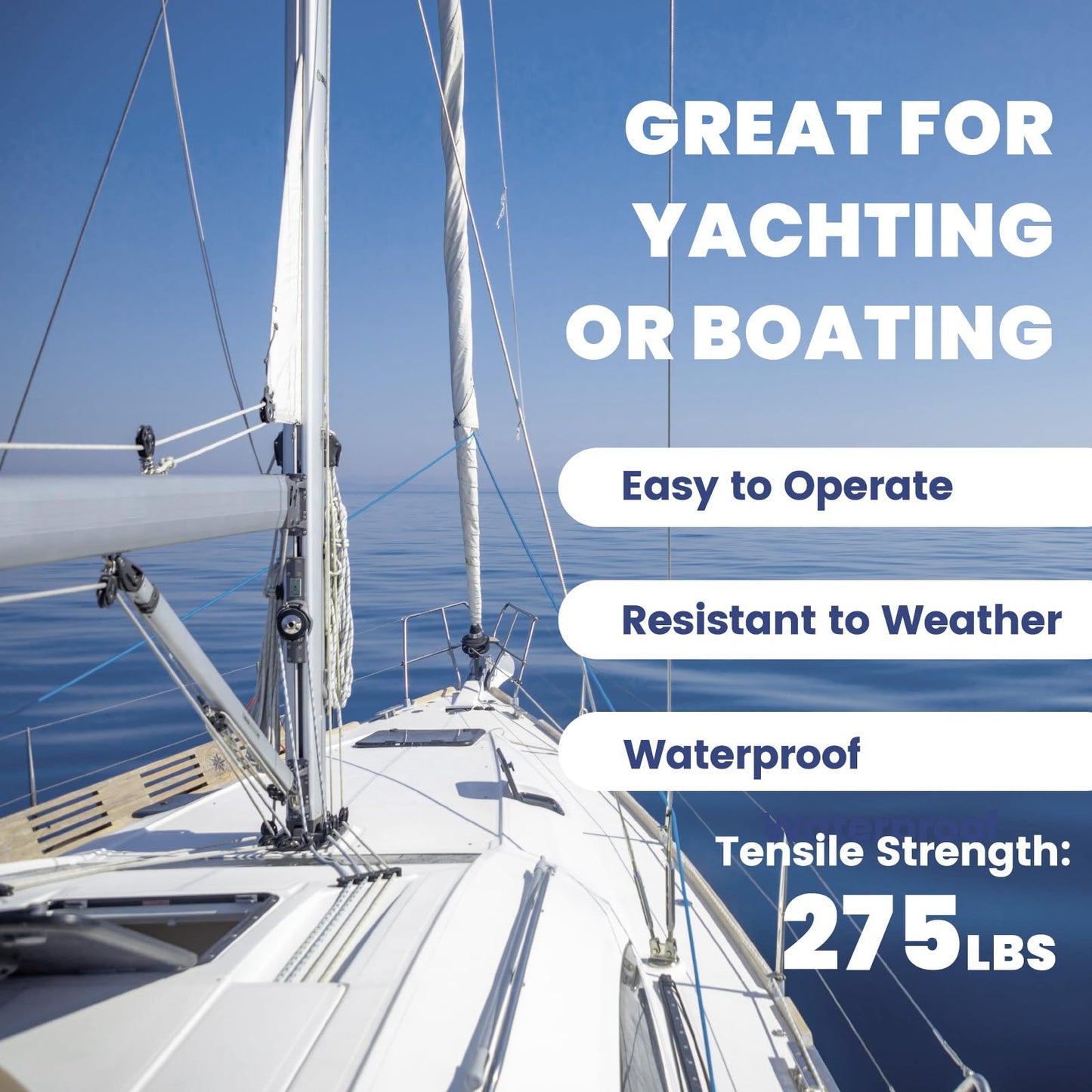 MERIANE 1/8inch 100FT Nylon Rope – Multipurpose Heavy Duty – Abrasion & UV Resistant – Ideal Use for Camping, Clothesline, Marine Rope, Flag Line - Shock Absorption Rope for Indoor Outdoor