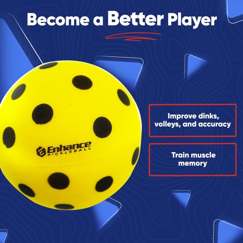 Enhance Pickleball Ninja Ball - The Original Silent Pickleball - Foam Pickleball for Quiet Practice at Home - Comes with 3 Balls - Indoor or Outdoor Balls for Quiet Practice