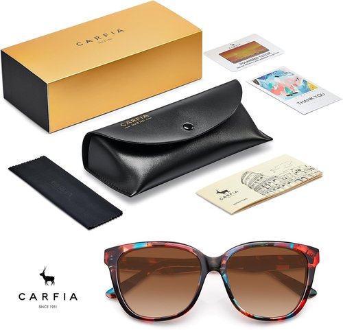 CARFIA Polarized Sunglasses for Women - UV Protection & Retro Italian Design | Stylish Driving Shades
