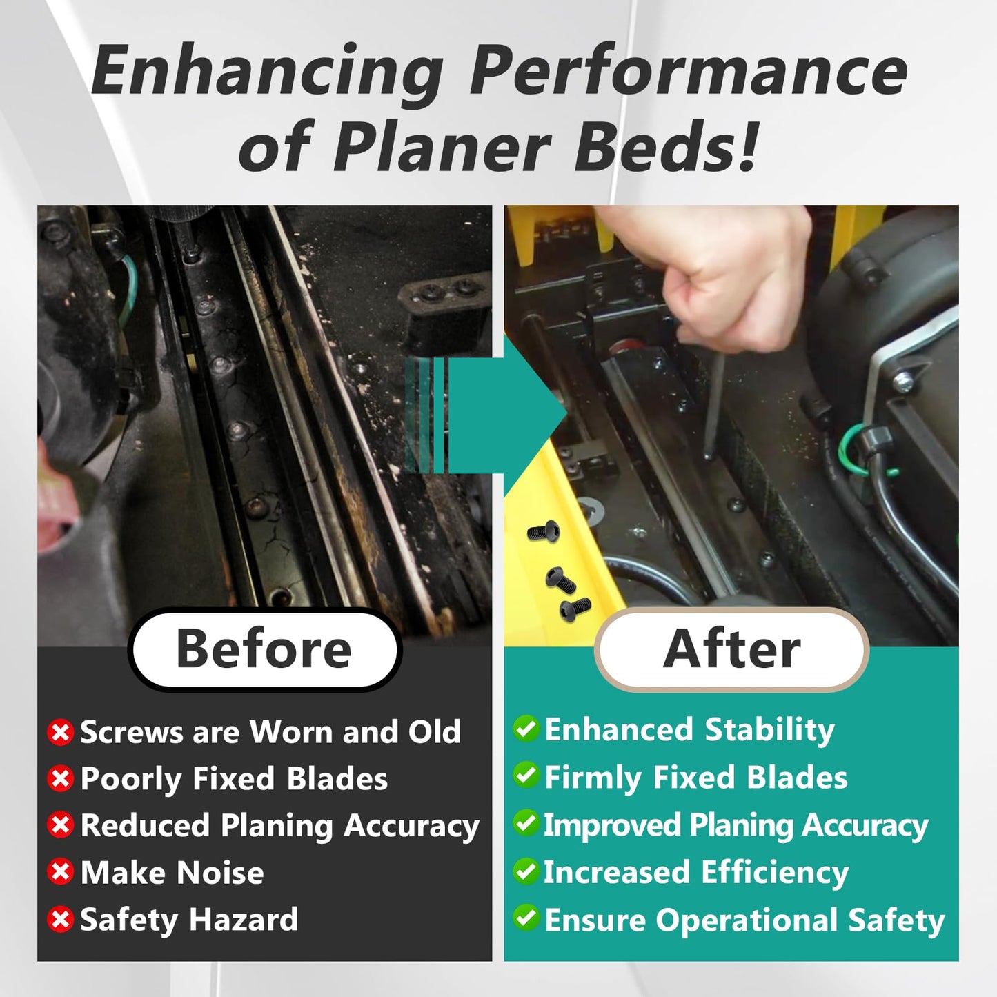 48 Pcs 5140010-16 Planer Blade Screws Compatible with DeWalt DW734, DW735, DW735X Planer Blades - Black Planer Blades Screw