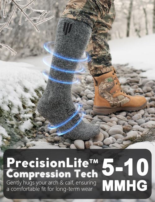 Juclise Alpaca Boot Socks for Men and Women, Moisture Wicking, Temperature Regulating, Hiking, Running(Dark Gray XL)