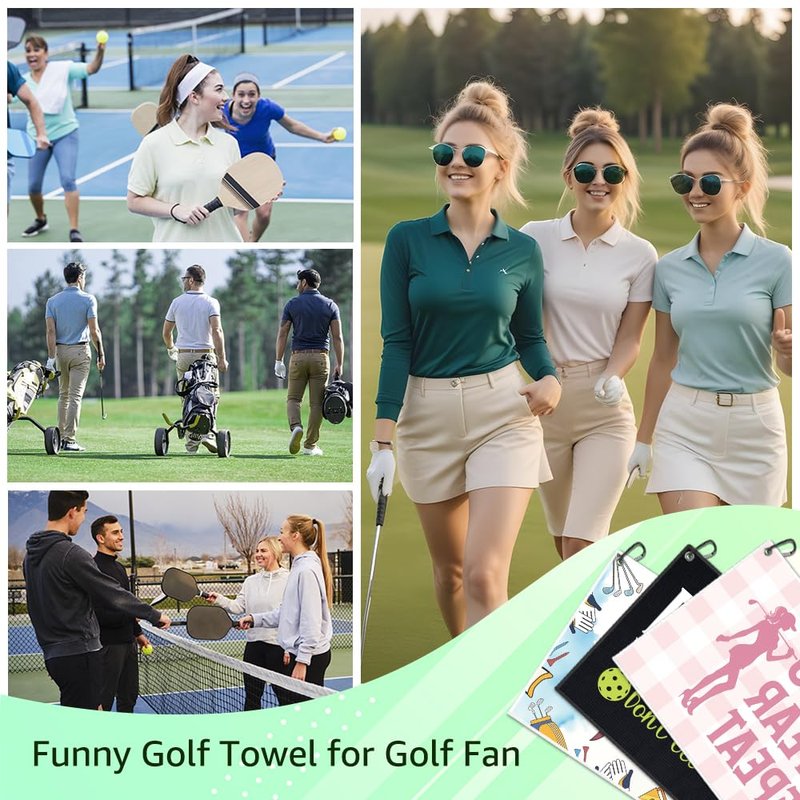 WUUCKOO It's me Hi I'm the Golfer Printed Pink Golf Towel, Funny Golf Towel for Golf Bag with Clip, Xmas Birthday Gifts for Golfer Golf Lover, Golf Gifts for Lady, Ladies Golf Towel, Women Golf Towel