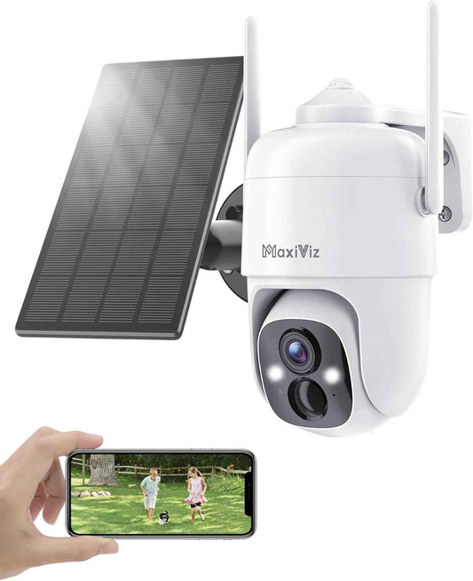 Wireless Solar Security Camera - 360° Outdoor Surveillance with AI Motion Detection, 2K Night Vision & Two-Way Talk