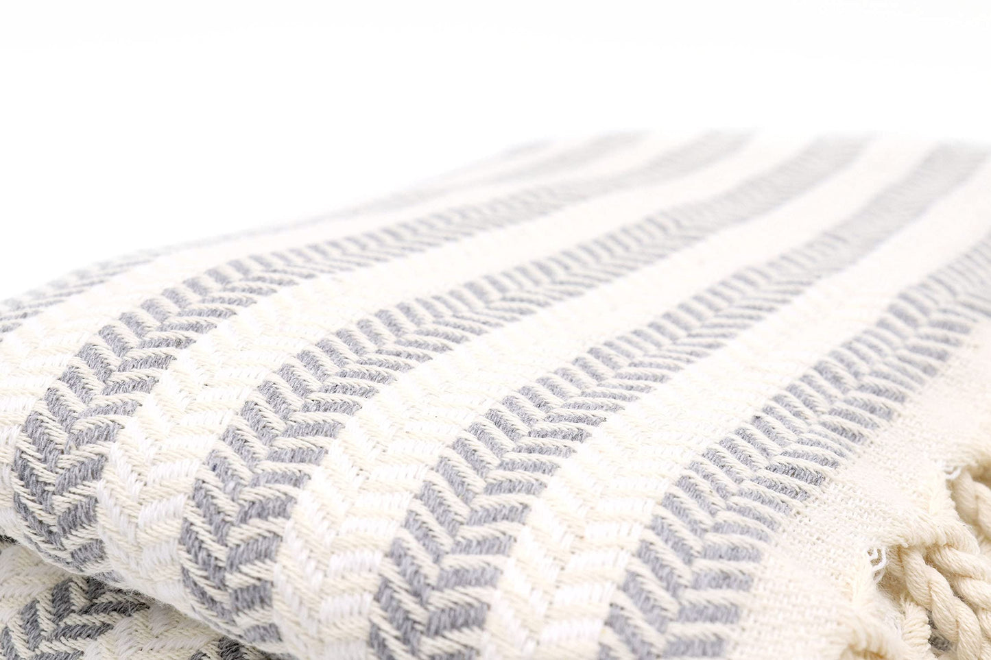 Bazaar Anatolia Turkish Beach Towel, 100% Cotton, 71x39 in, Arpa Grey