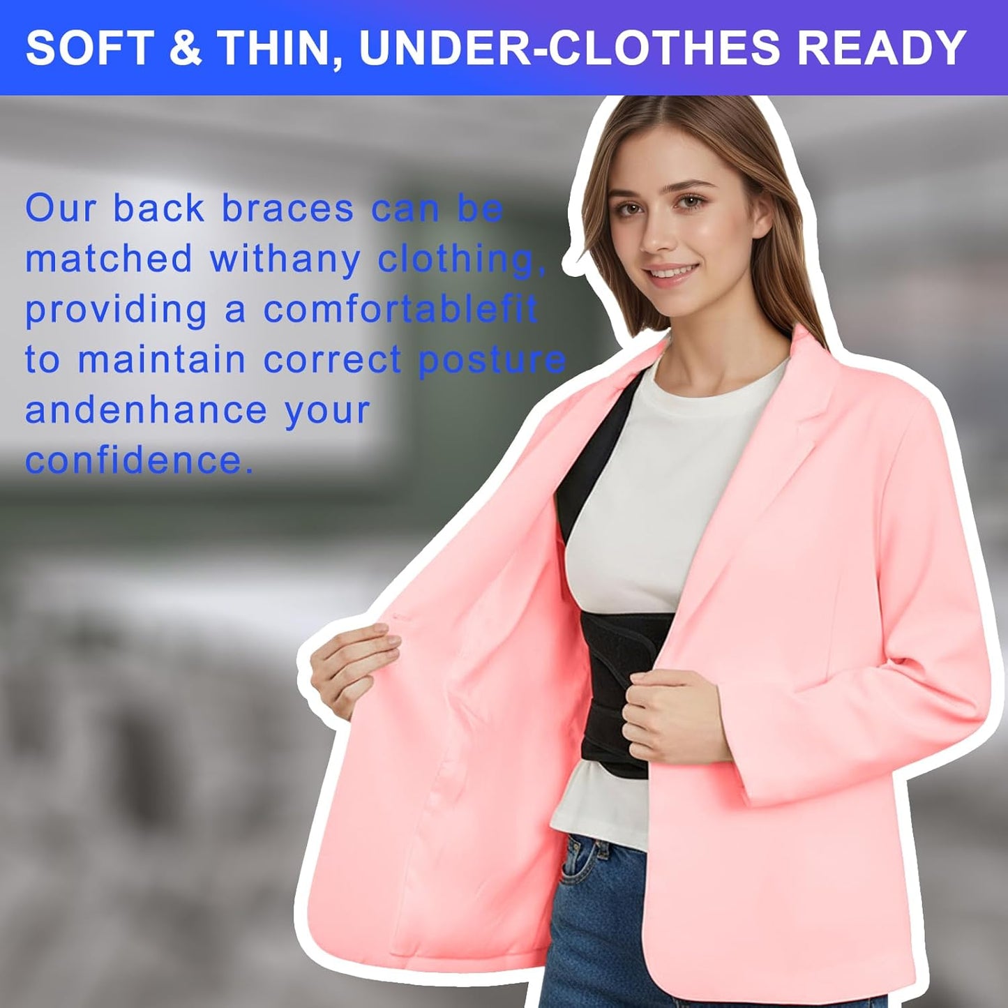 Skiennix Posture Corrector - 2-in-1 Adjustable Back Brace with Shoulder Support for Pain Relief | Full Back Straightener